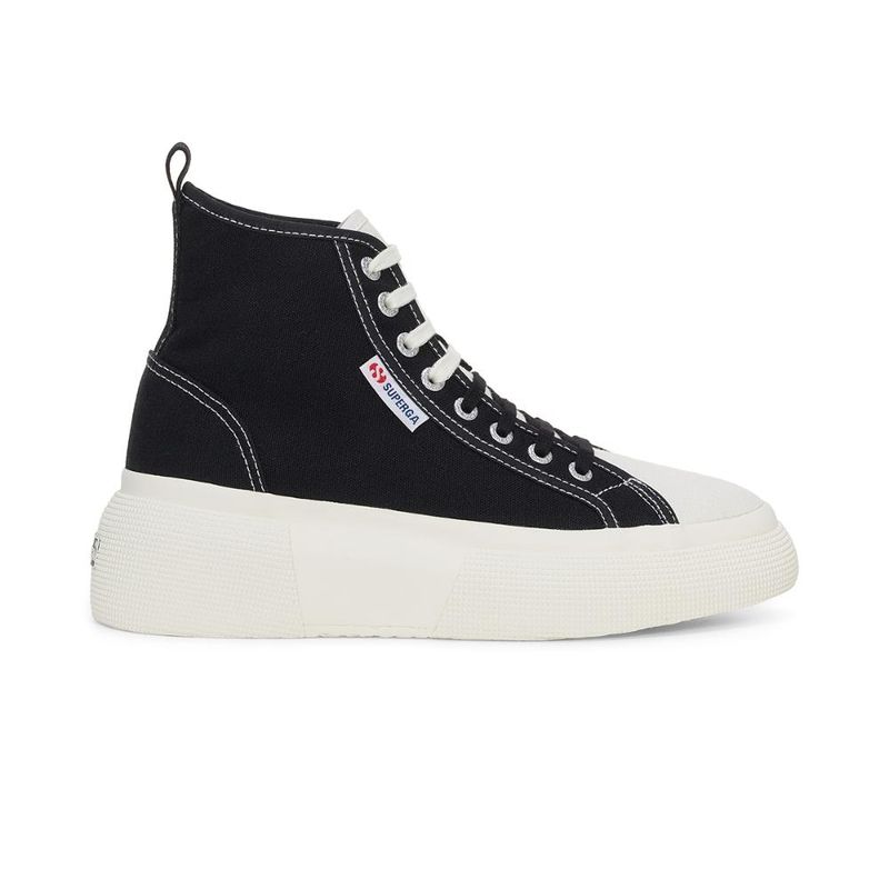 SUPERGA - Zapatilla 2596 Bubble Mid Black White - Negro