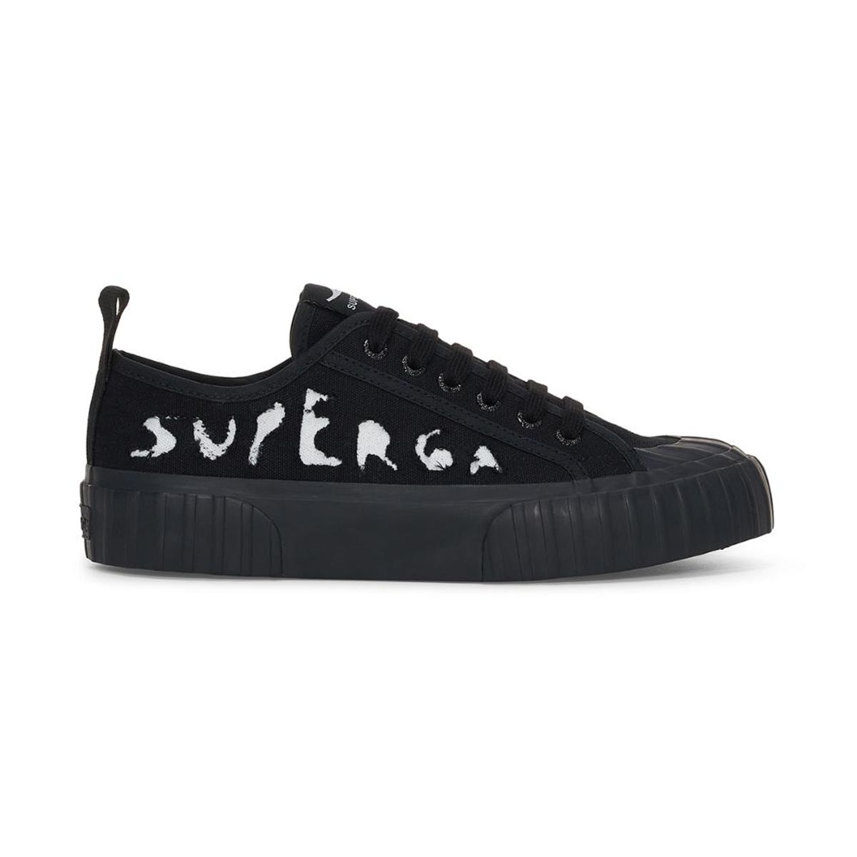 SUPERGA - Zapatilla 2630 Ripped Logo Black White - Negro