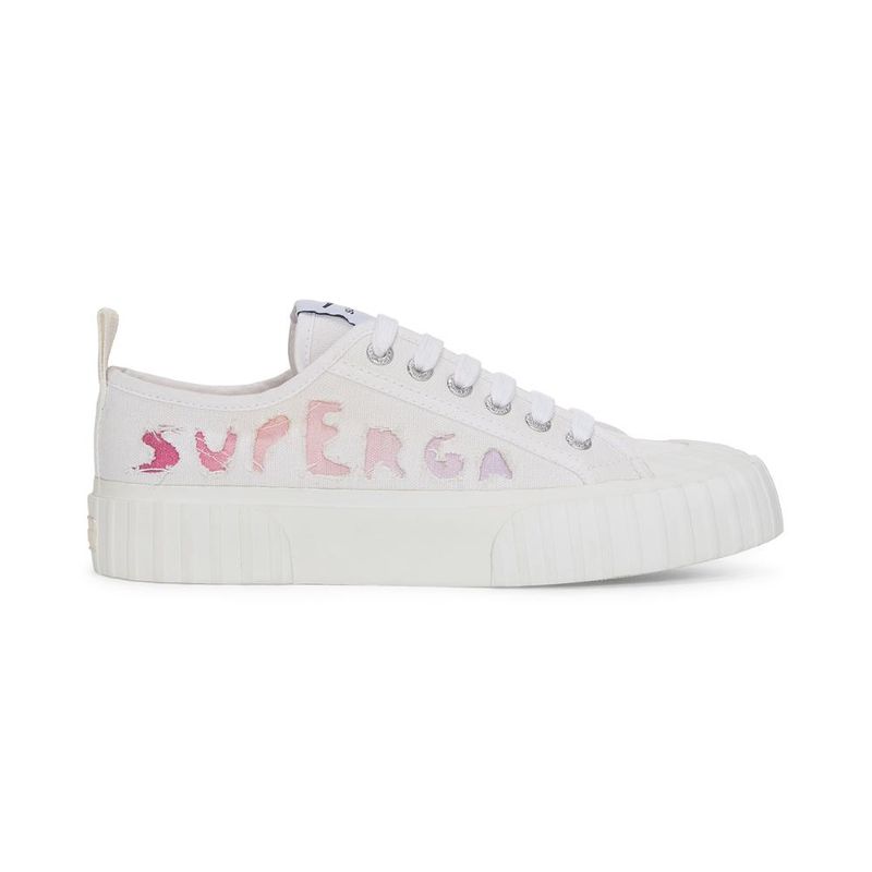 SUPERGA - Zapatilla 2630 Ripped Logo White Shadow - Blanco
