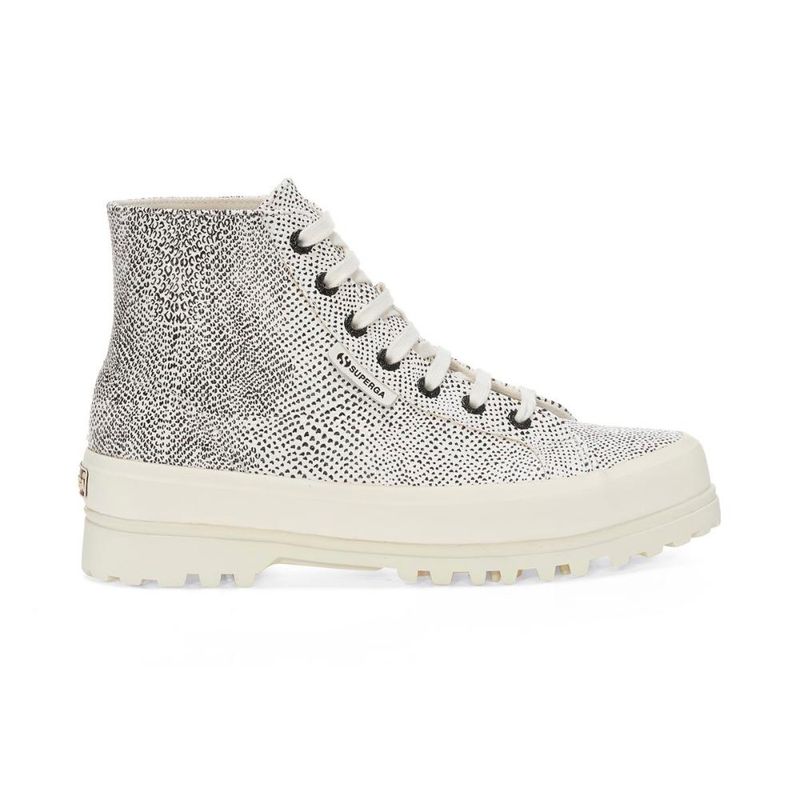 SUPERGA - Zapatilla 2341 Alpina Micro Snake White Black - Blanco