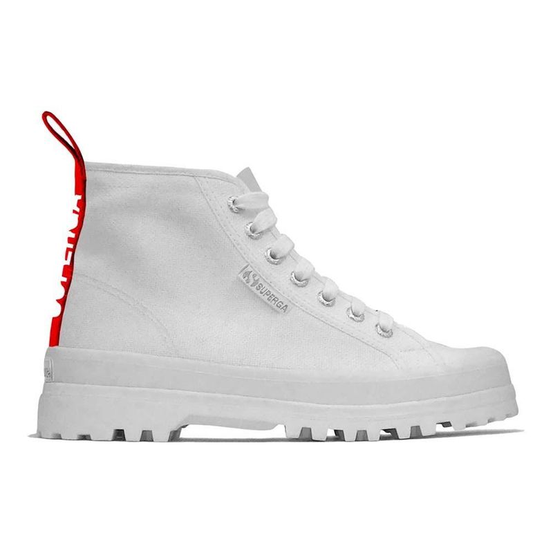 SUPERGA - Zapatilla 2341 Alpina Tape Letter White Red - Blanco