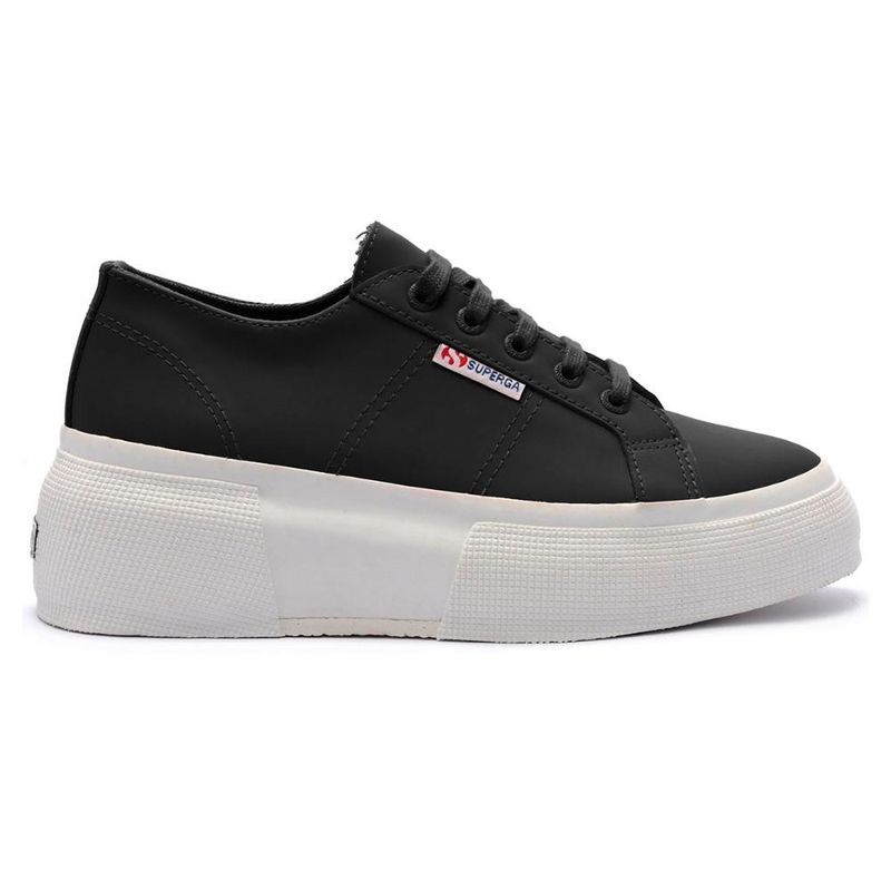 SUPERGA - Zapatilla 2287 Leather Nappa Black - Negro