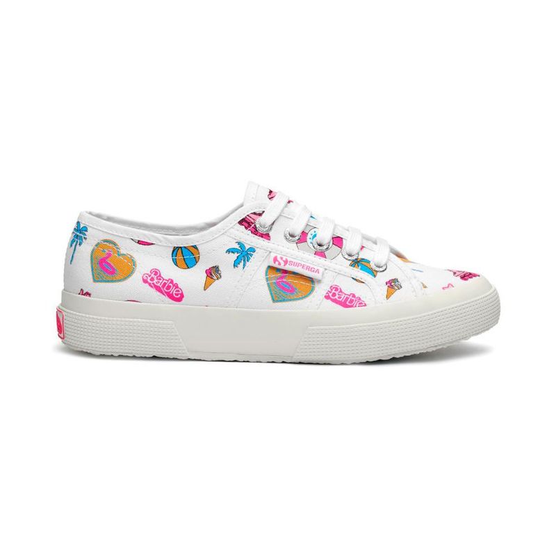SUPERGA - Barbie x Superga 2750 Zapatilla White Summer Print - Blanco