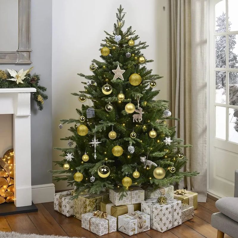 GENERICO - Set 24 Esferas Bolas de Navidad 10 cm Dorado Decoración