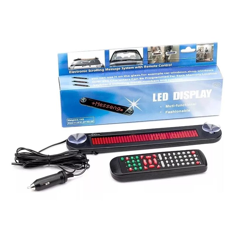 GENERICO - Letrero Led Programable Para Autos 12v 30cm Con Control