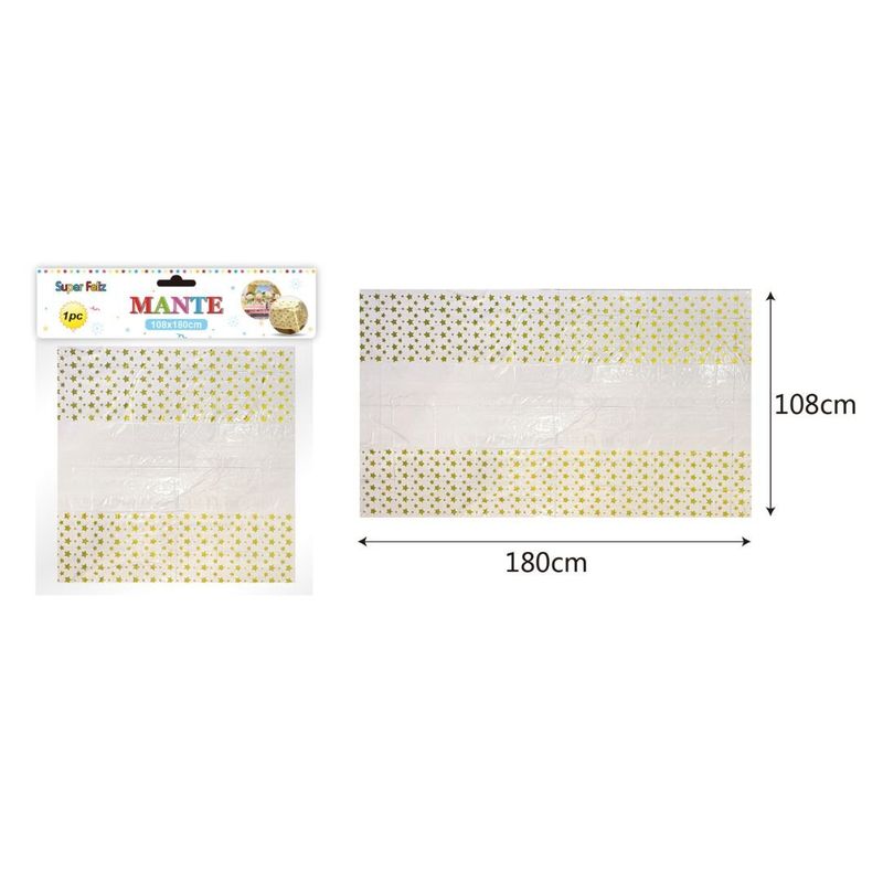 GENERICO - Mantel De Mesa Para Fiesta Estrellas Dorado