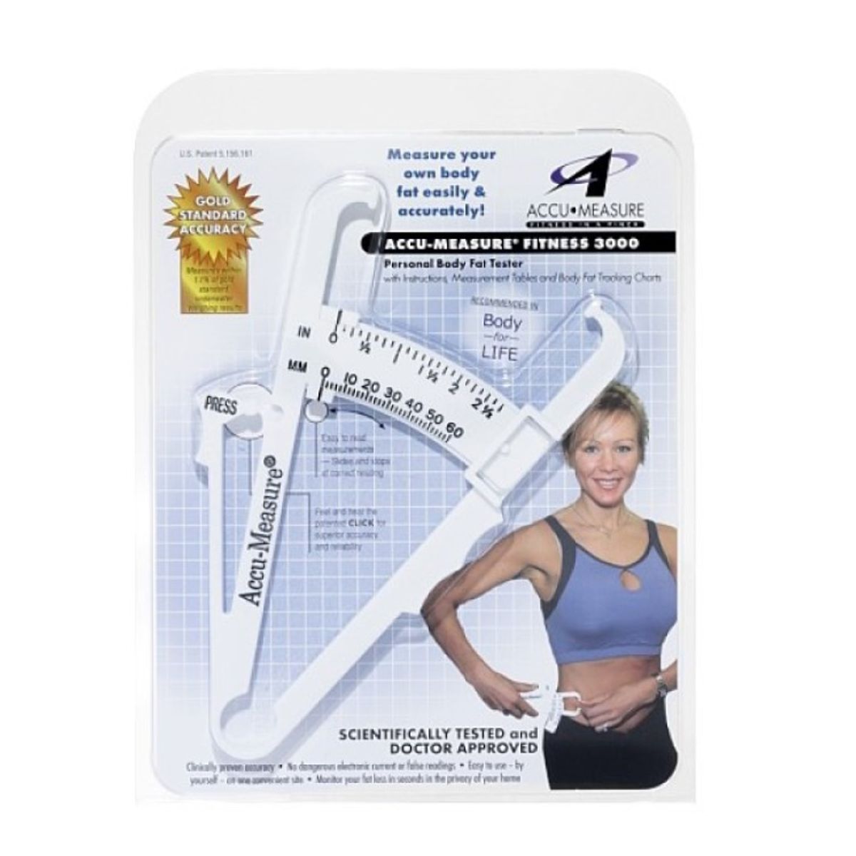 GENERICO - Caliper Medidor De Grasa Corporal Manual Accufitness 3000