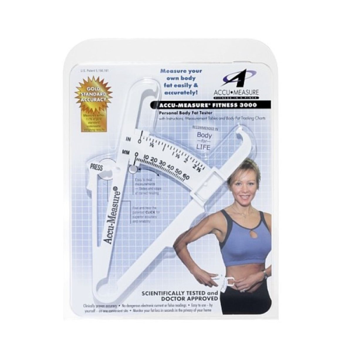 GENERICO - Caliper Medidor De Grasa Corporal Manual Accufitness 3000