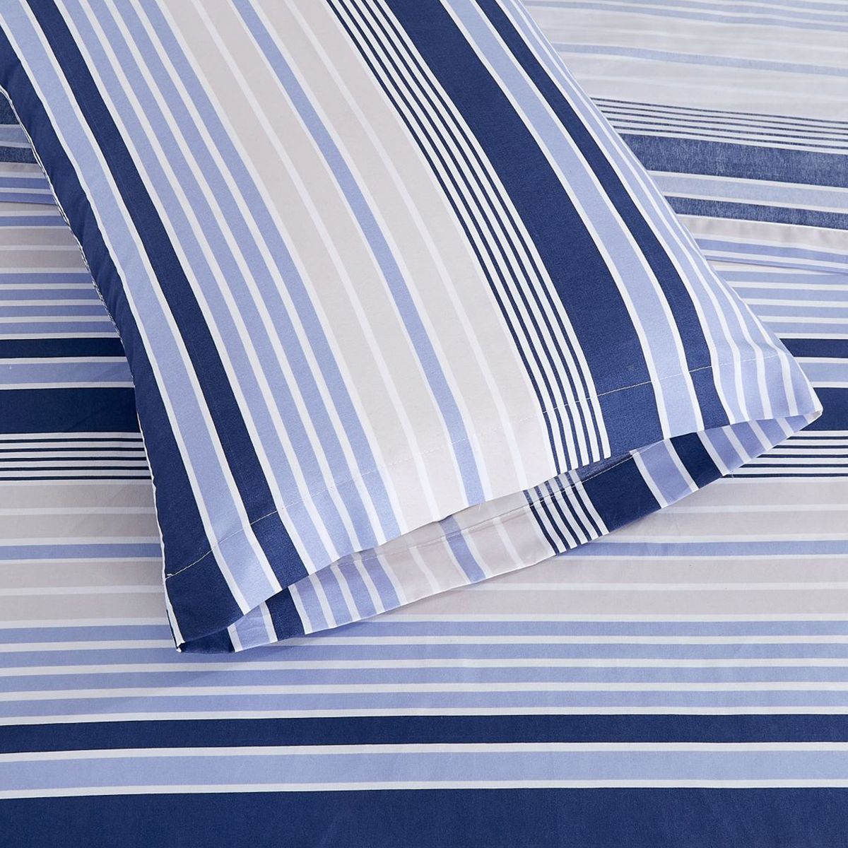 ANDES - SABANA ANDES MICROFIBRA ESTAMPADA LINEAS AZUL 2 PLAZA