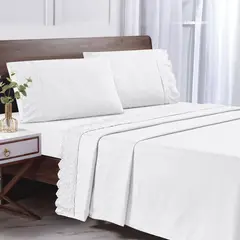 ANDES - SABANA MICROFIBRA BRODERIE BLANCO KING