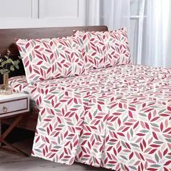 ANDES - SABANA MICROFIBRA ESTAMPADA HOJA FRAMBUESA 2 PLAZA