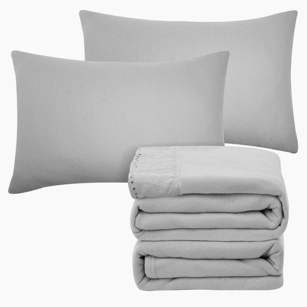 ANDES - SÁBANA ANDES POLAR BRODERIE GRIS 1.5 PLAZA