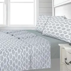 ANDES - SABANA 144 HILOS LISA GRIS 2 PLAZAS