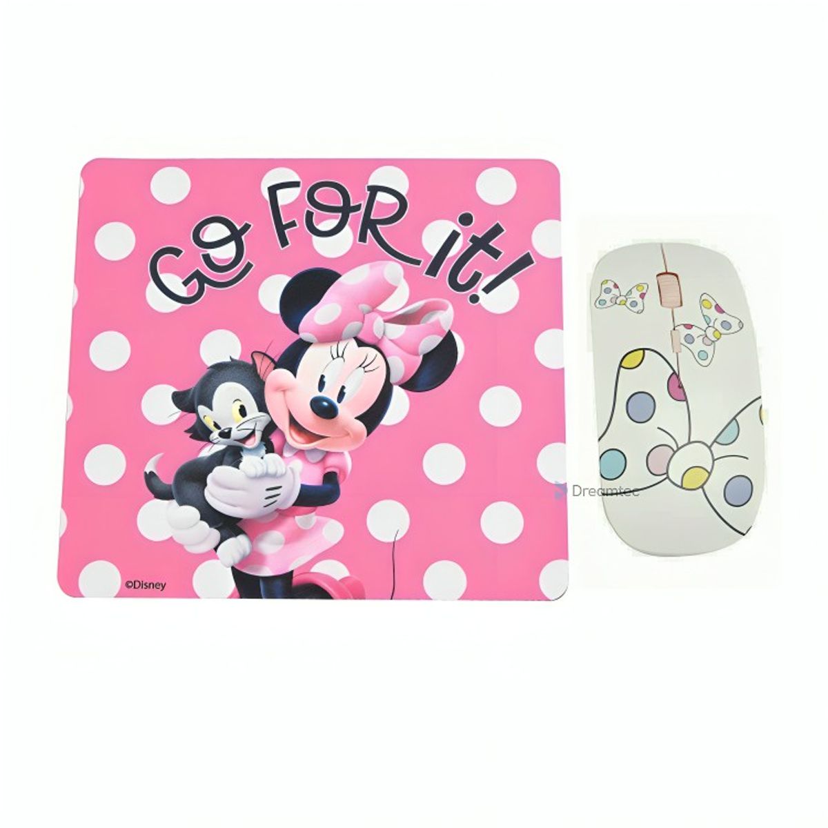 OEM - kit mouse inalambrico y mouse pad minnie 1