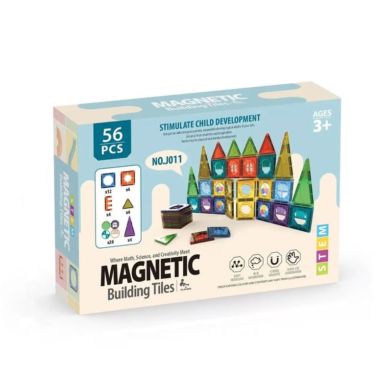 GENERICO - Juego Construcción Magnética 56 Pcs Juguete Bloques Niños