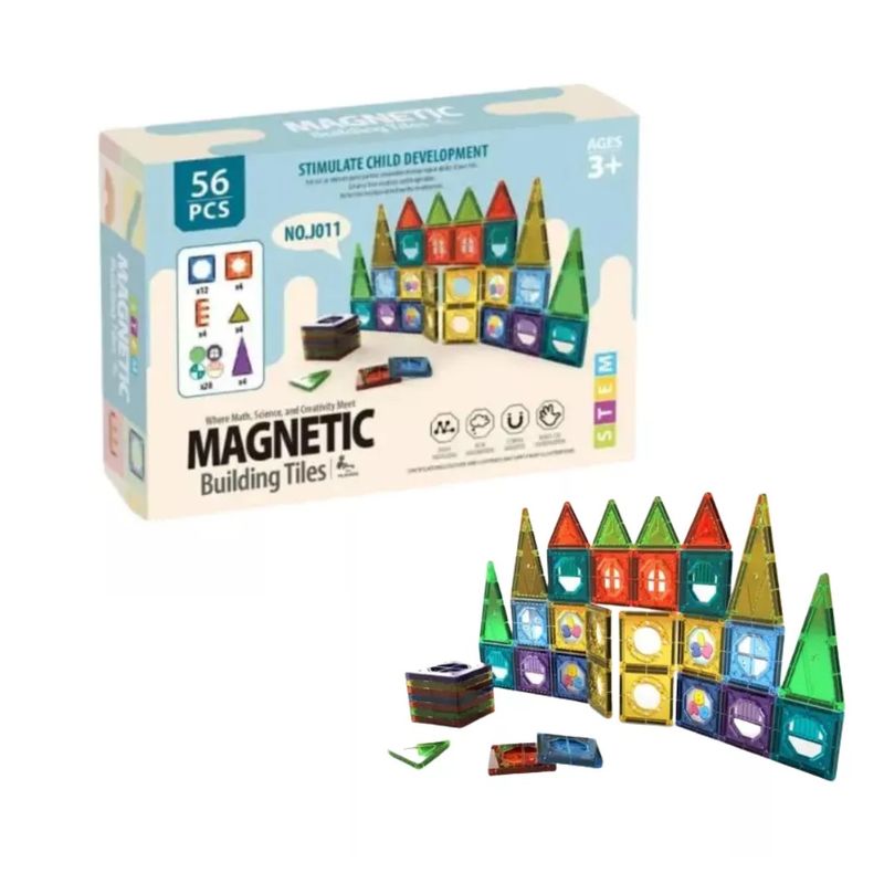 GENERICO - Bloques magnéticos didácticos Juego niños 56 piezas