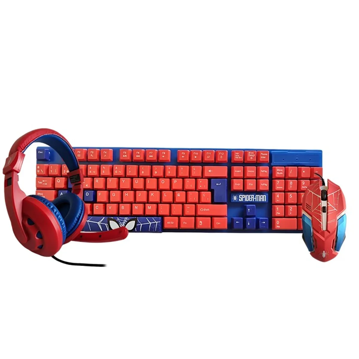 OEM - kit gamer spiderman 3 en 1 teclado Mouse Audifono.