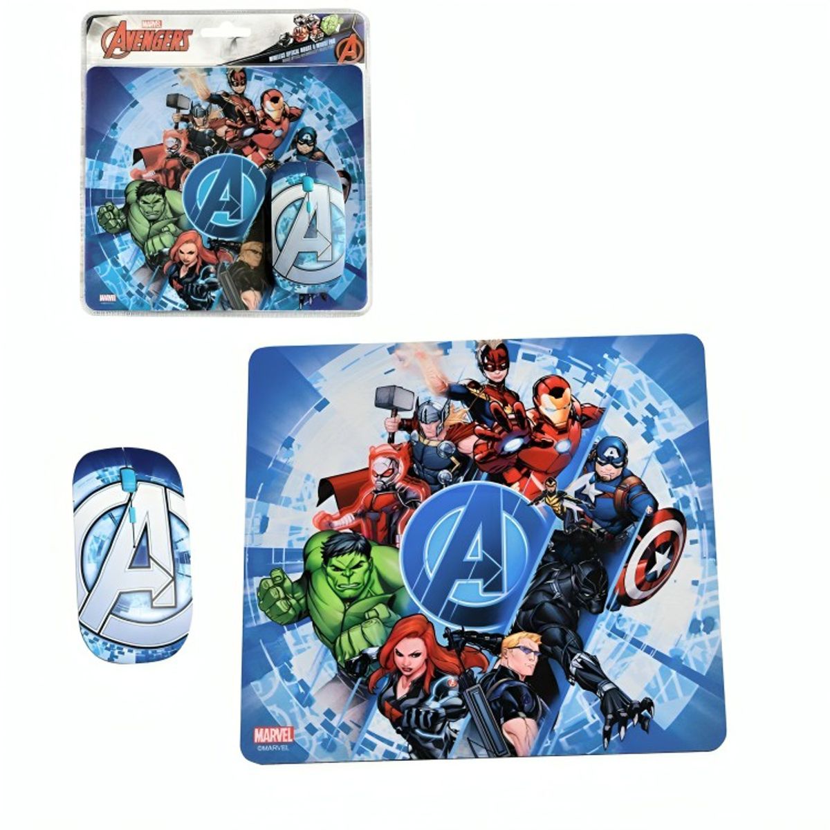 OEM - kit mouse inalambrico y mouse pad avengers 2