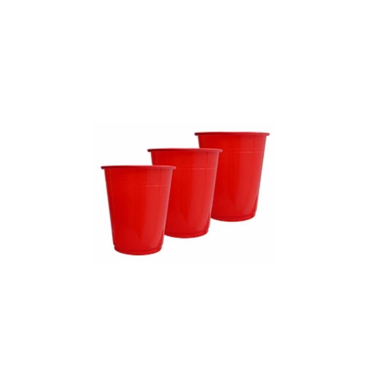 GENERICO - Vasos Plásticos 250ml 25pcs Rojo