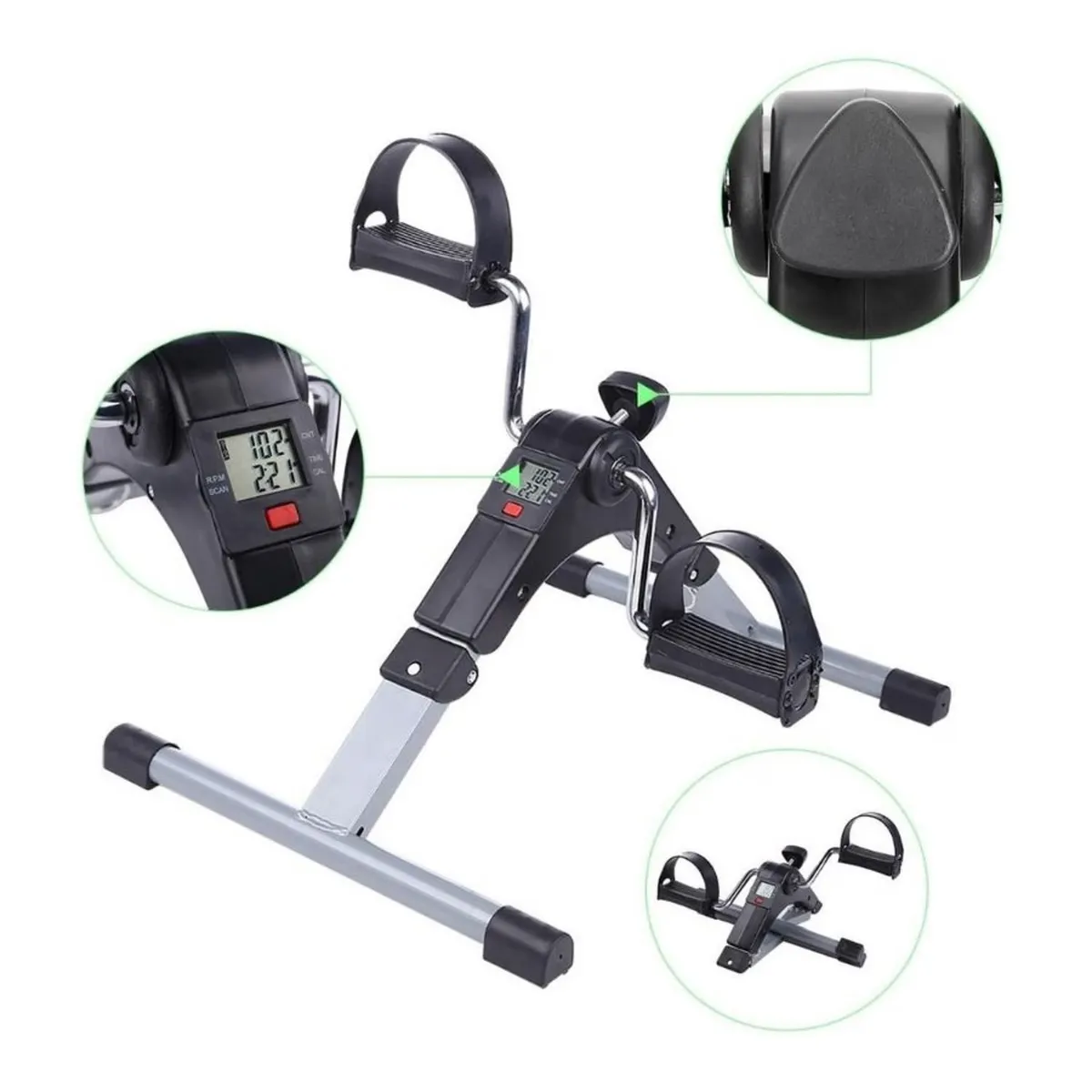 ANGELES DEL HOGAR - Mini Bicicleta Estatica Pedalera con Pantalla Lcd Spinning