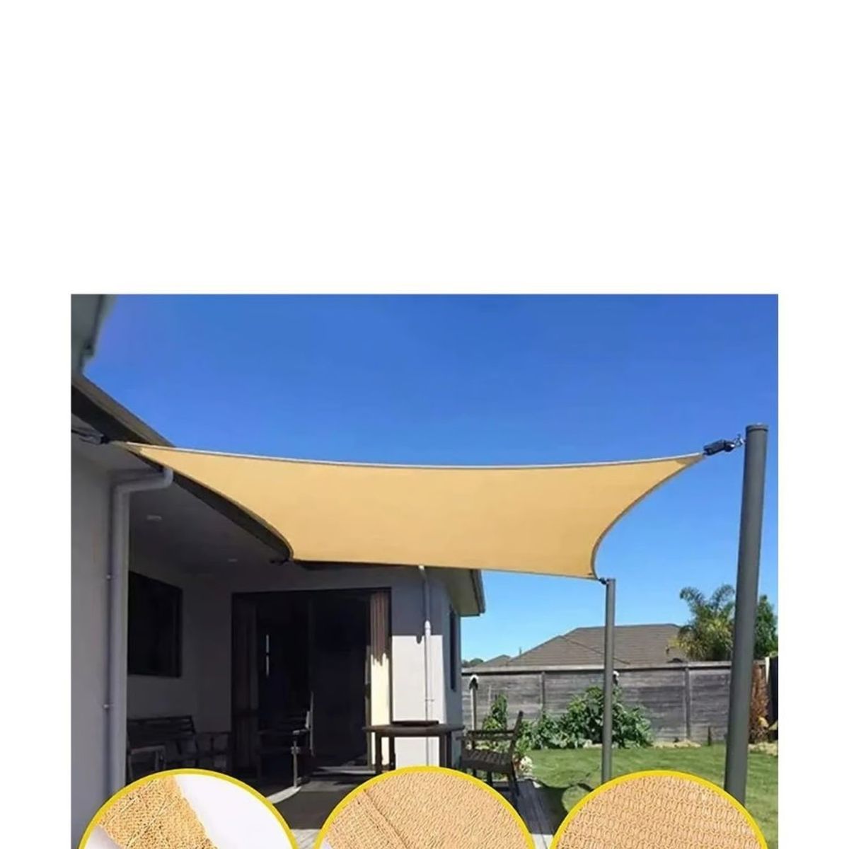 ANGELES DEL HOGAR - Toldo Vela Rectangular Impermeable Sombreador 5x4m