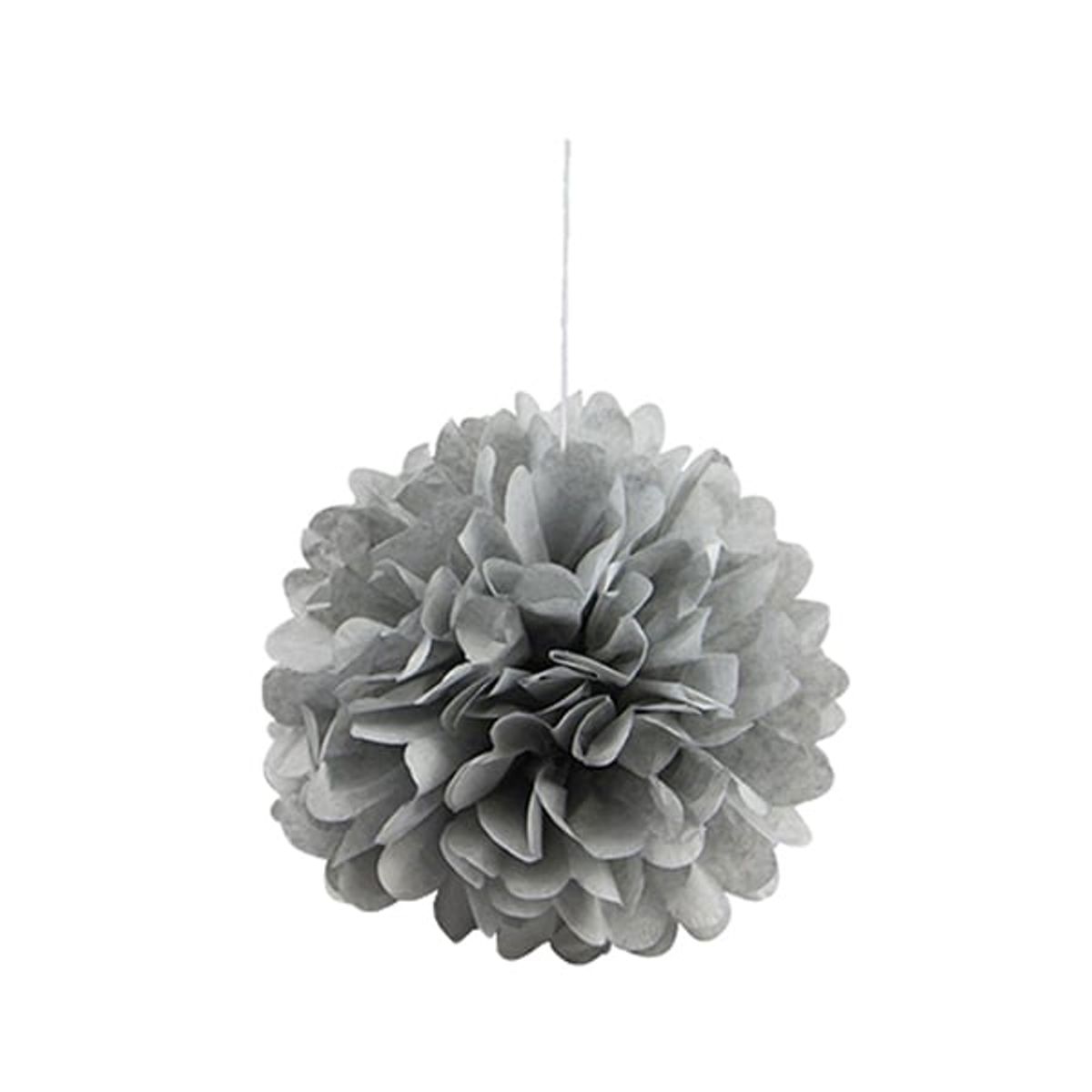 GENERICO - DECO FLUFFY PLATEADO 25CM X1 UNI