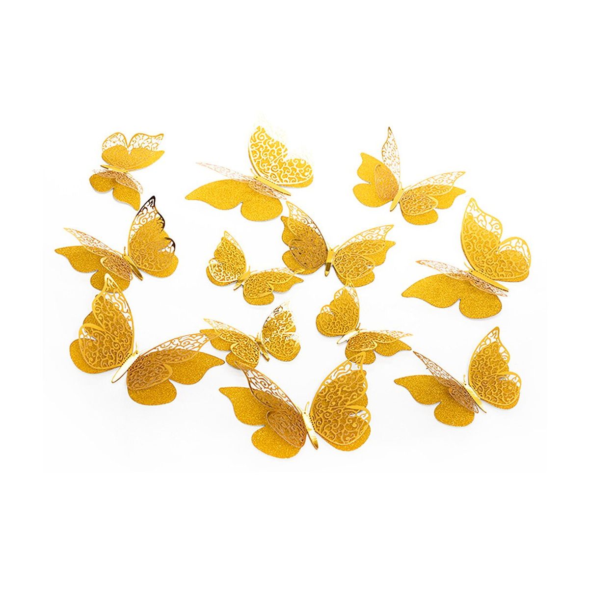 GENERICO - DECO MARIPOSAS AMARILLO X12 UNI
