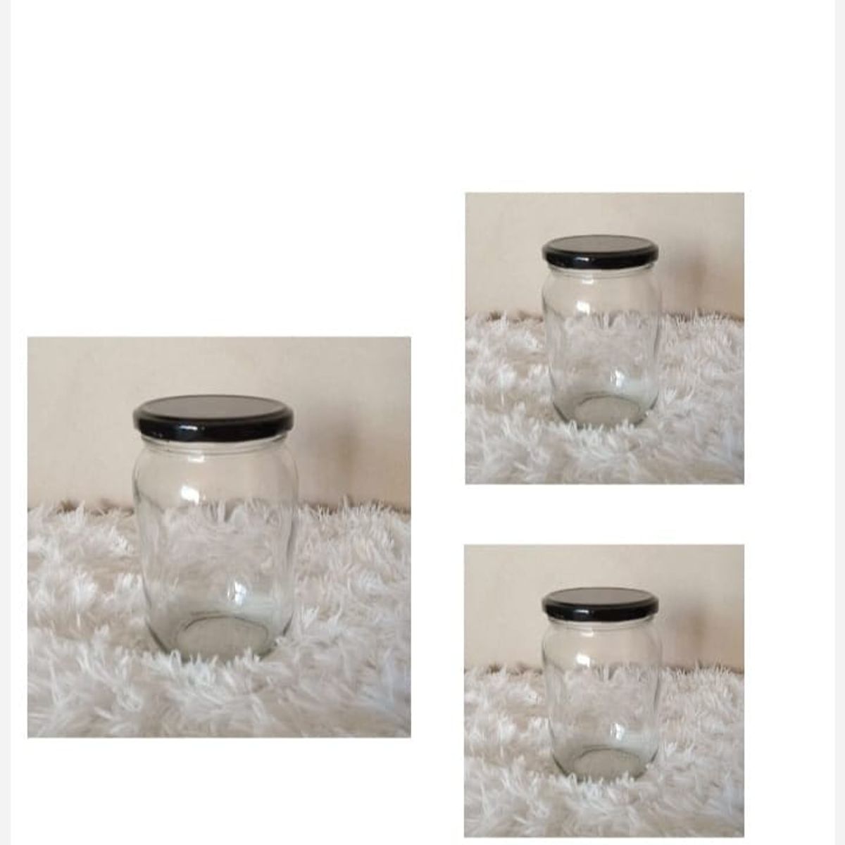 GENERICO - Frasco De Vidrio Tapa Negra Mediano