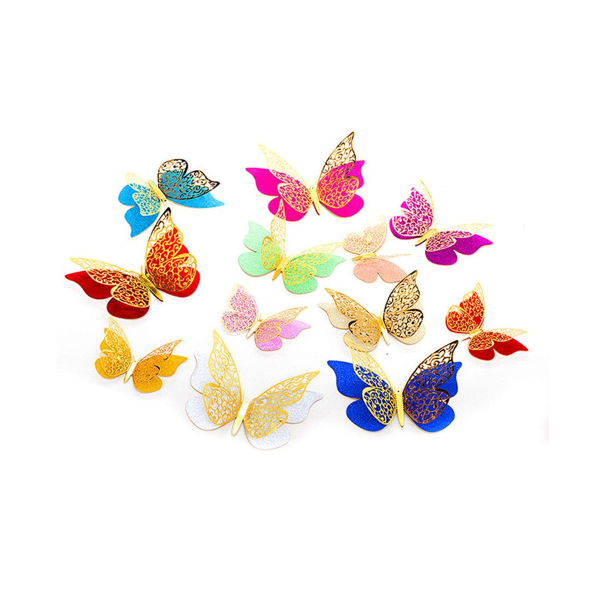 GENERICO - DECO MARIPOSAS MIX COLORES X12 UNI