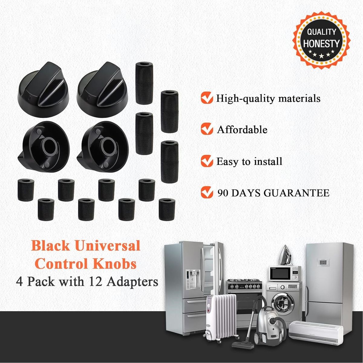 KUANGYE - Pack 4 Unidades Perillas Encimeras Y Hornos, Adapable