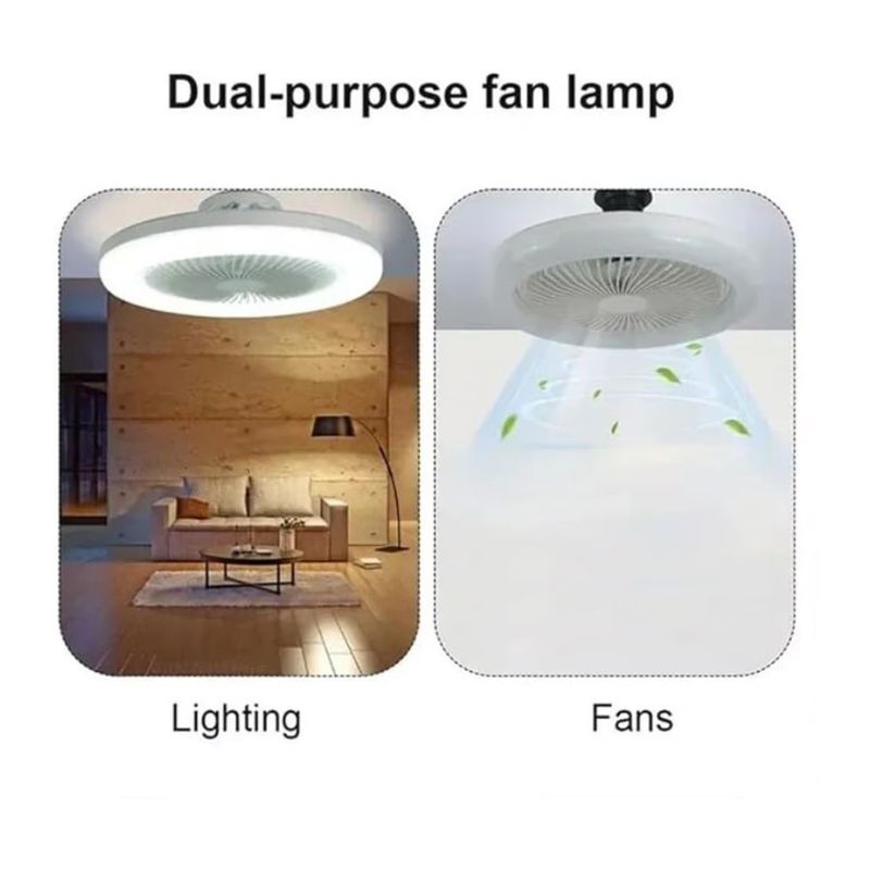 ANGELES DEL HOGAR - Ventilador De Techo Y Lámpara Led Silencioso Multifuncional