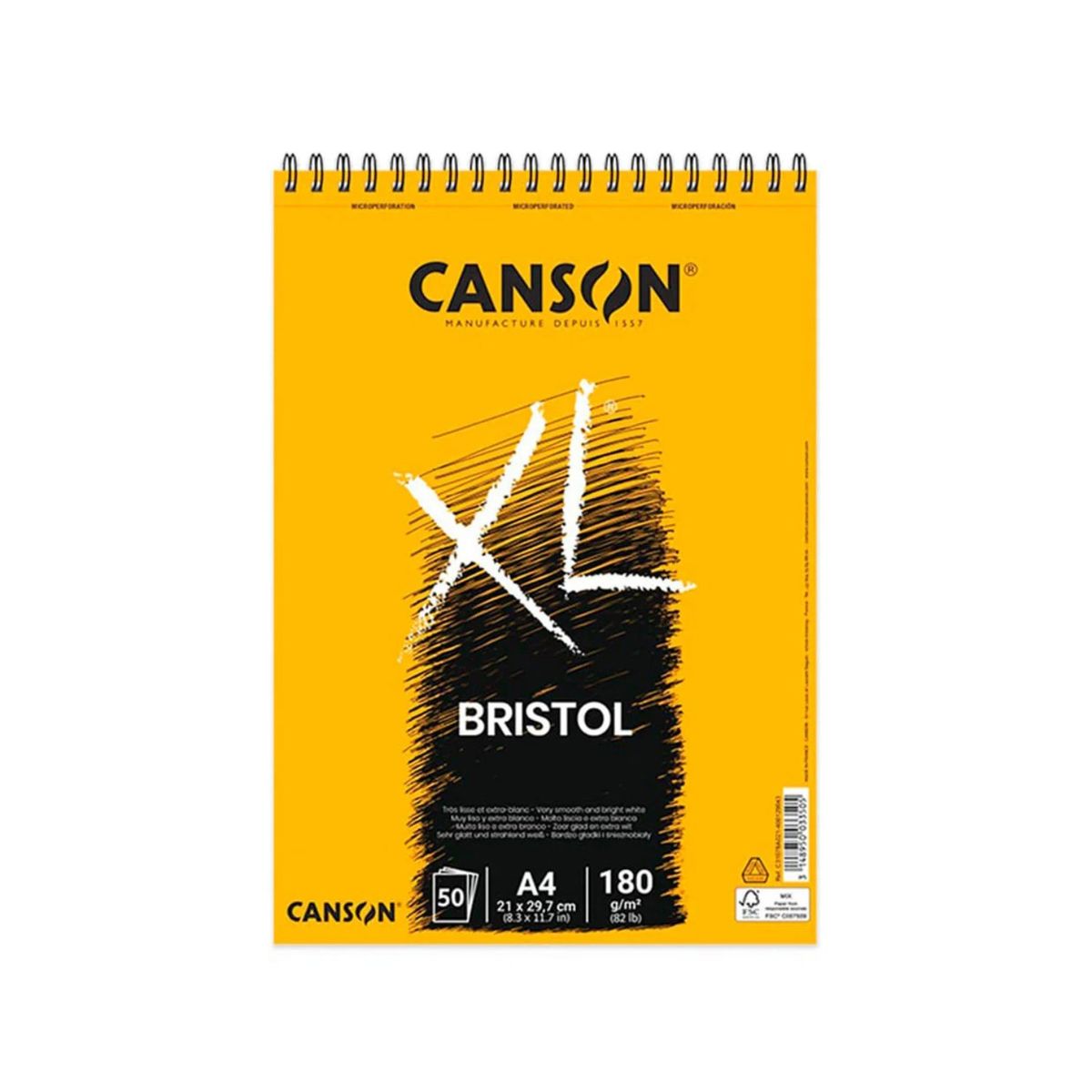CANSON - Croquera Bristol Canson XL 50 Hojas Tamaño 21x29,7 cm 180gr.