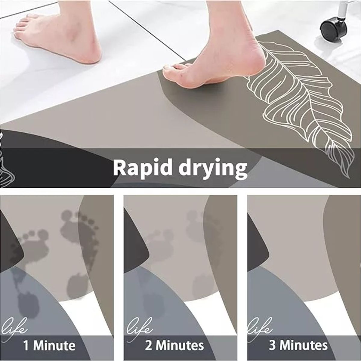 KUANGYE - Set 2 Alfombra 40x120 Y 40x60 Cm Cocina Piso Antideslizante