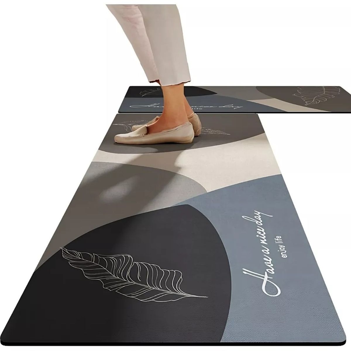 KUANGYE - Set 2 Alfombra 50x120 Y 50x80 Cm Cocina Piso Antideslizante