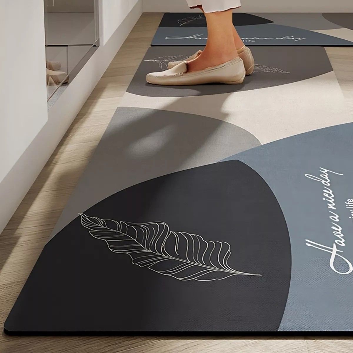 KUANGYE - Set 2 Alfombra 50x120 Y 50x80 Cm Cocina Piso Antideslizante