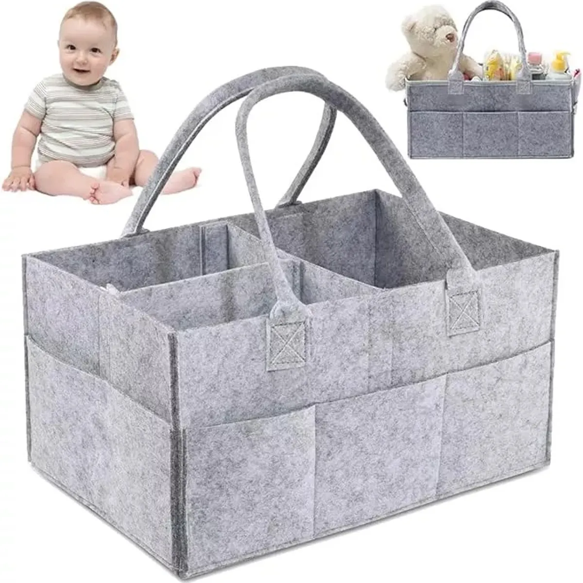 KUANGYE - Organizador De Pañales Para Bebé - Canasto Multiusos