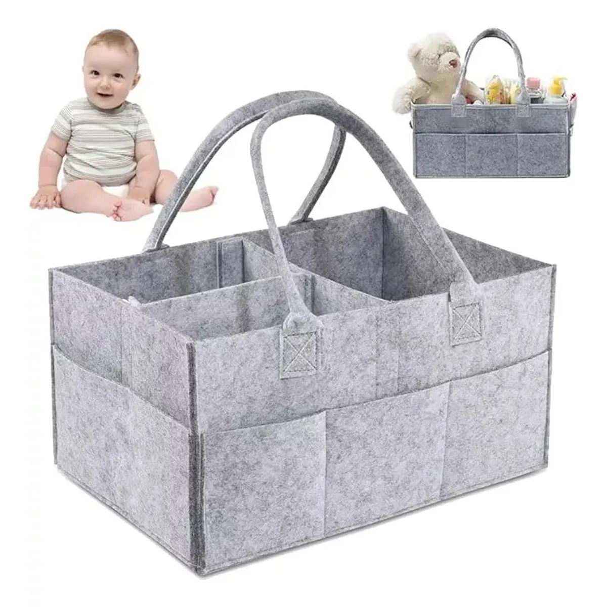 KUANGYE - Organizador De Pañales Para Bebé - Canasto Multiusos