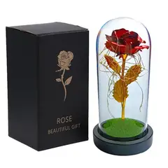 KUANGYE - Rosa Led Eterna Roja Regalo Perfecto La Bella Y La Bestia