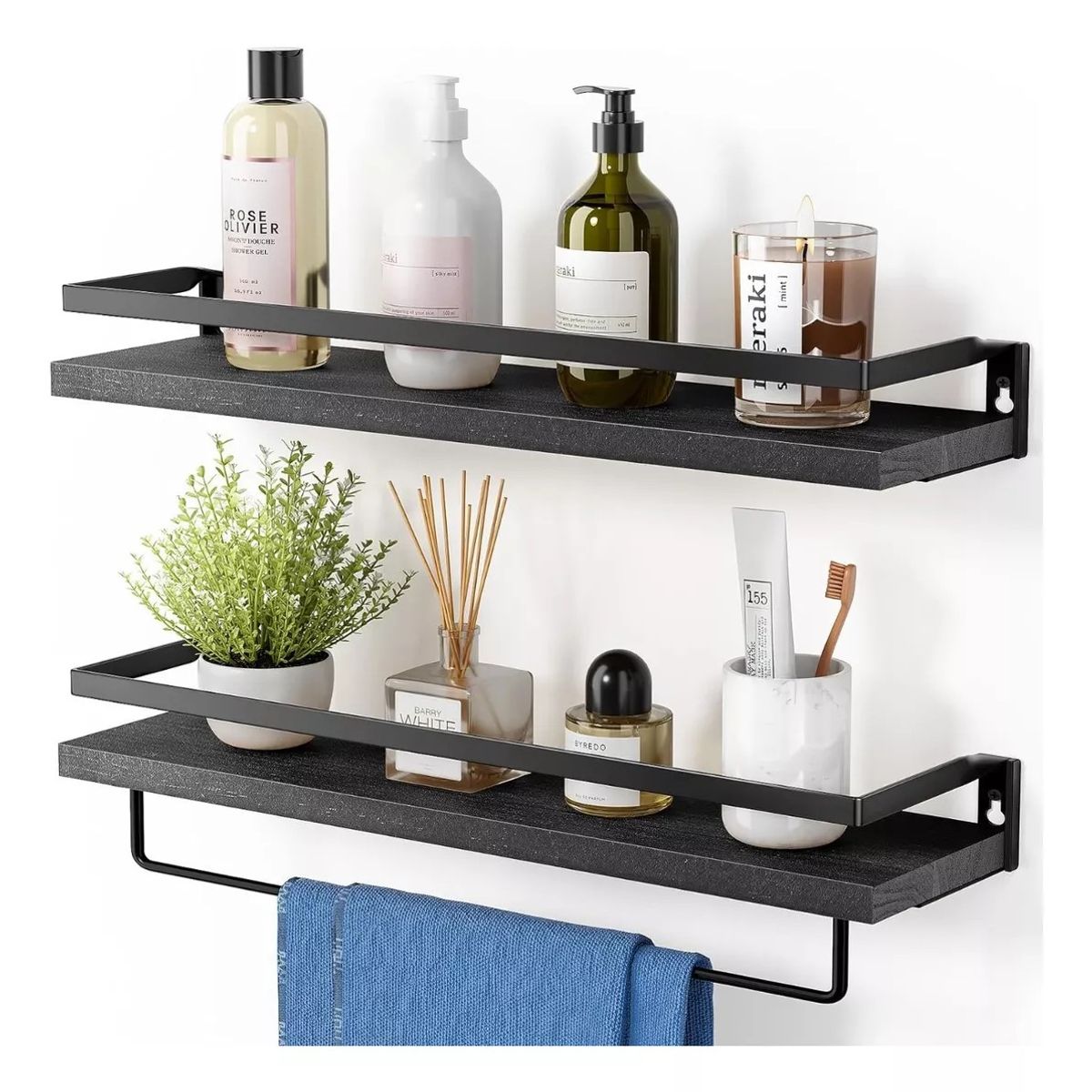 KUANGYE - Repisas Flotantes Para Montaje En Pared Kit X2 Estantes