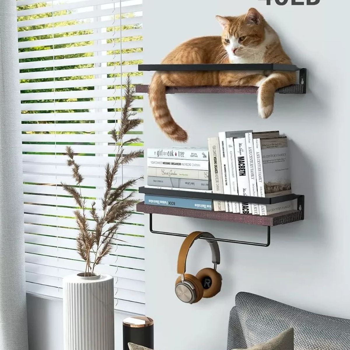 KUANGYE - Repisas Flotantes Para Montaje En Pared Kit X2 Estantes