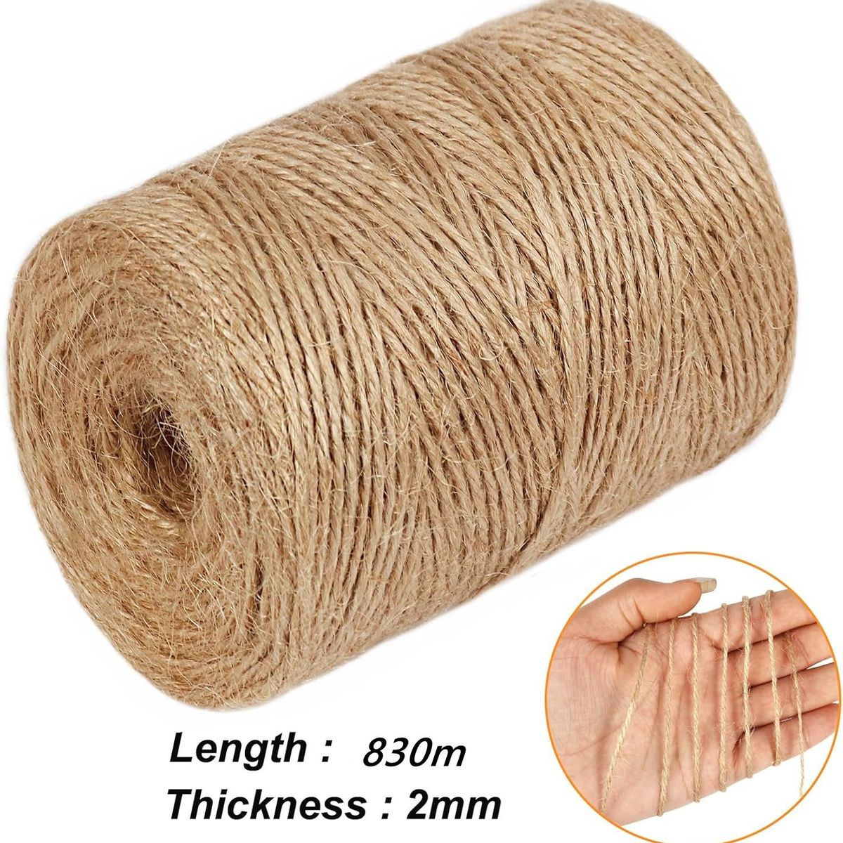 KUANGYE - Cuerda Yute 830 Mts 2 Mm Cordon Decoración Artesanías