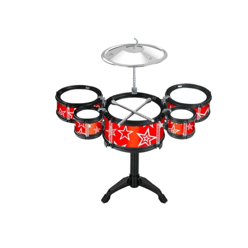 GENERICO - Mini Batería Musical Juguete Infantil 7 Pcs Jazz  Niños Red