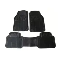 GENERICO - Alfombra Piso De Goma Auto Universal 3 Piezas Negro
