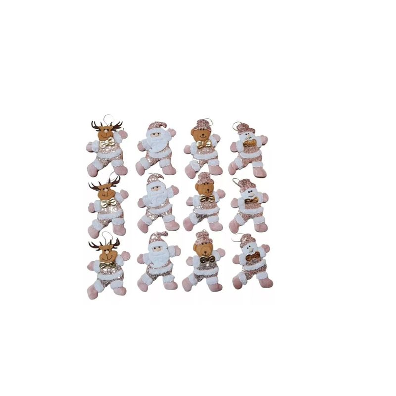 GENERICO - Set X12 Monos Navideño Colgante Adorno Para Arbol Grey