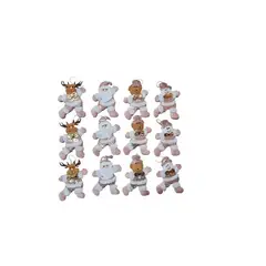 GENERICO - Set X12 Monos Navideño Colgante Adorno Para Arbol Grey