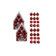 GENERICO - Bolas De Navidad 6cm Pack 24 Esferas Adorno Árbol Rojo