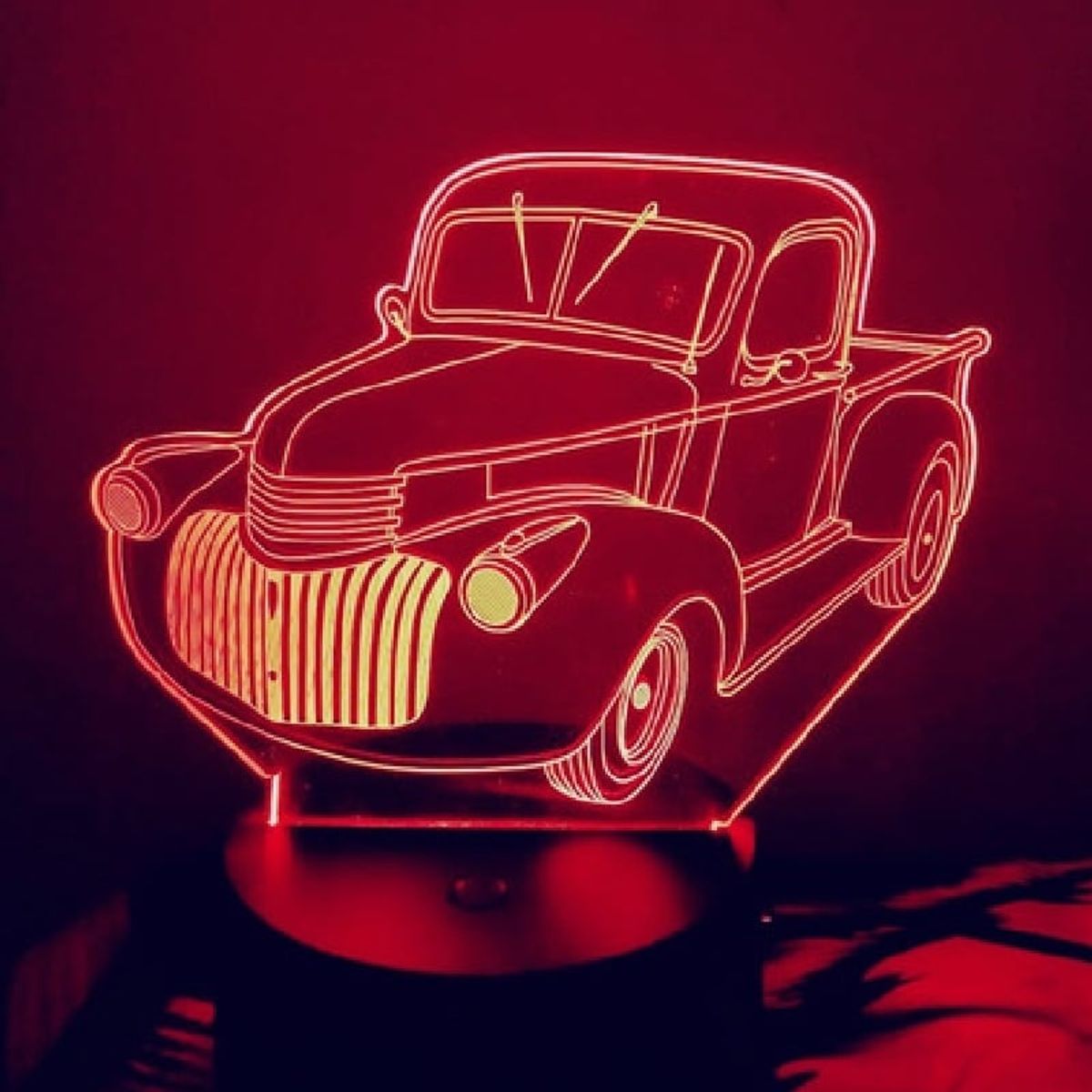 GENERICO - Lampara ilusión 3D Camioneta De 7 Colores