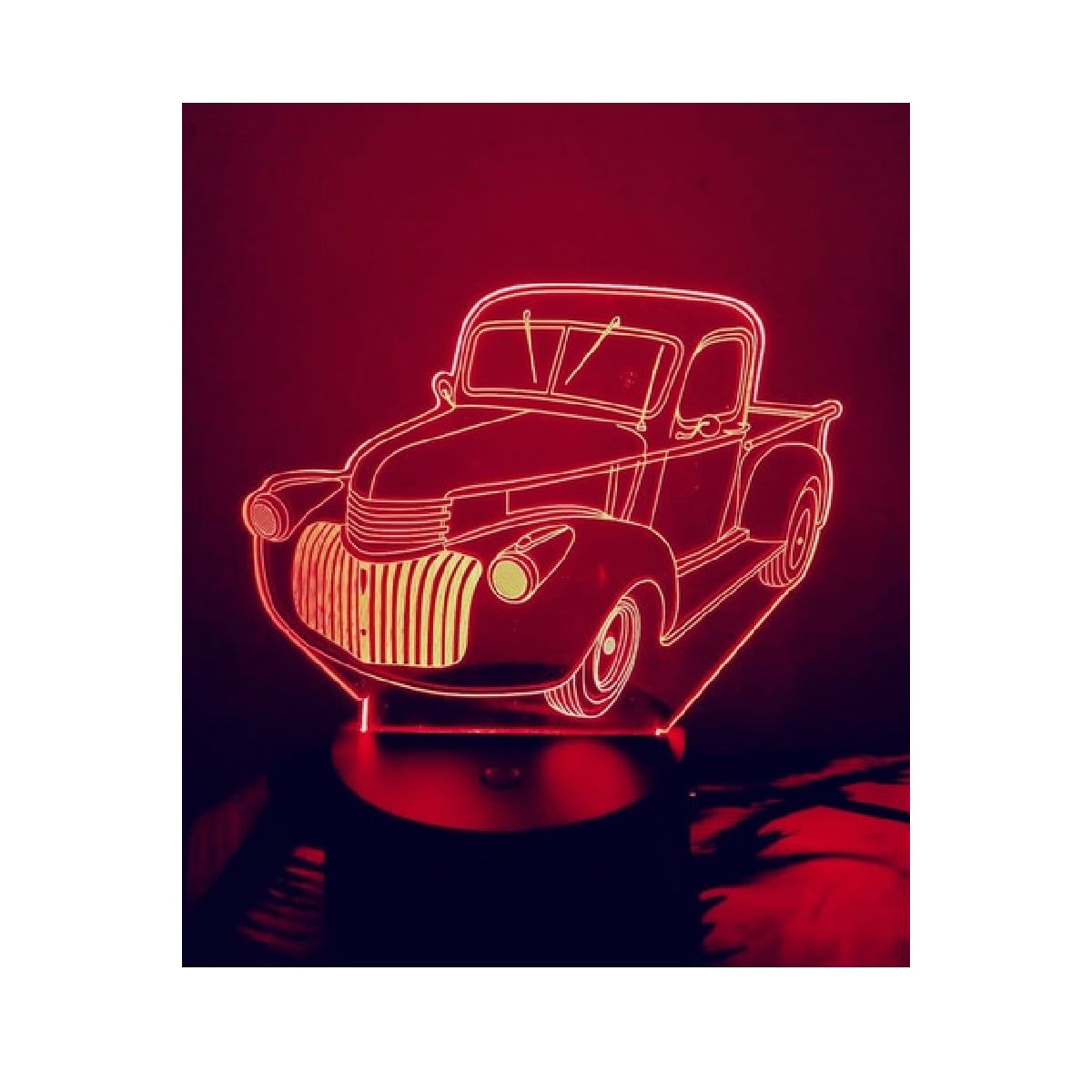 GENERICO - Lampara ilusión 3D Camioneta De 7 Colores