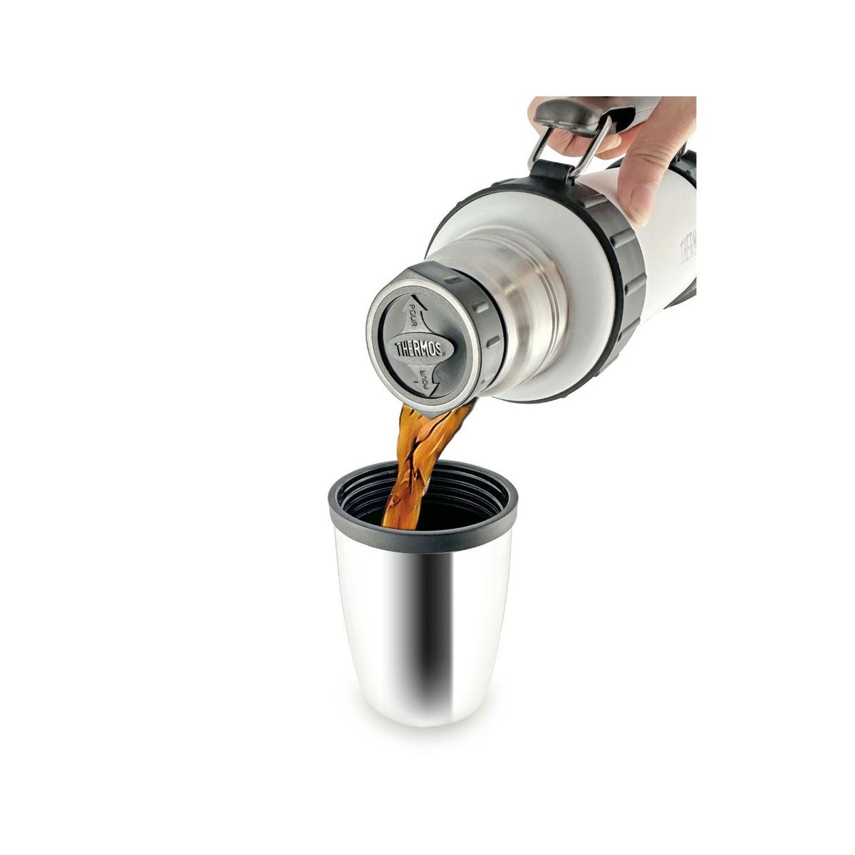 THERMOS - TERMO LÍQUIDO ACERO INOXIDABLE WORK BLANCO 1, 2 LT