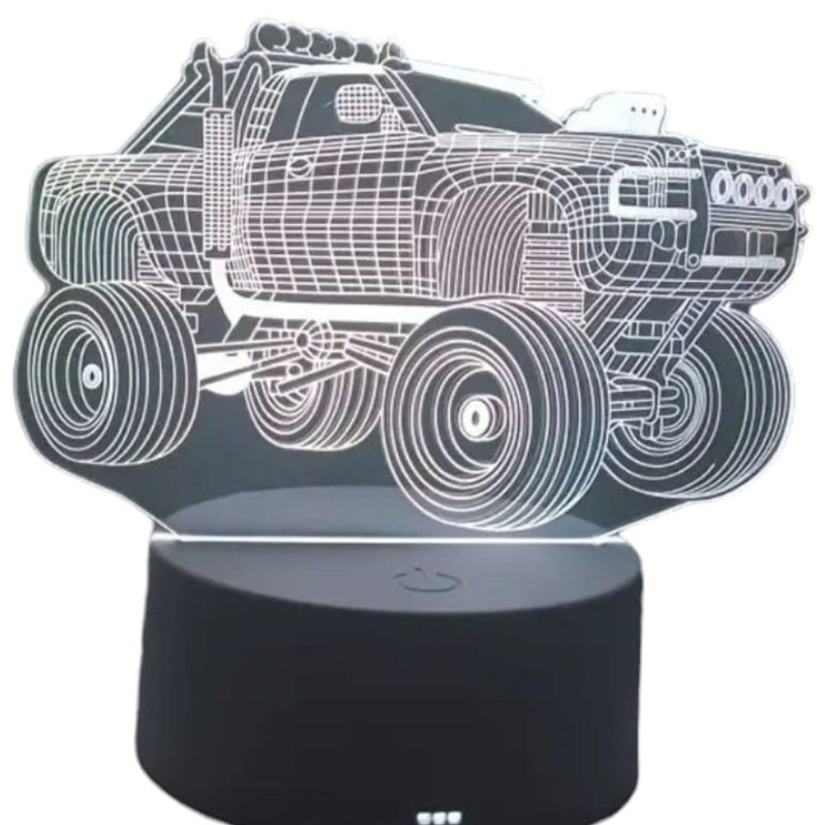 GENERICO - Lampara ilusión 3D 4x4 De 7 Colores